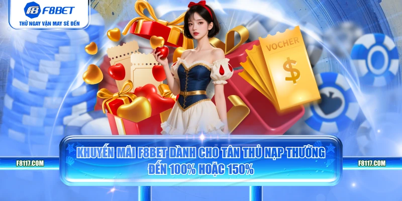 Khuyến mãi F8BET dành cho tân thủ nạp thưởng đến 100% hoặc 150%